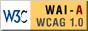 Logo di certificazione conformità di primo livello alle WCAG 1.0