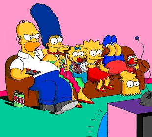 I Simpson che guardano la televisione