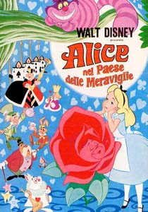 Locandina originale del cartone animato Alice nel paese delle meraviglie