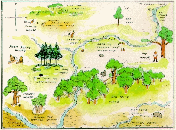 La mappa del bosco dei 100 Acri